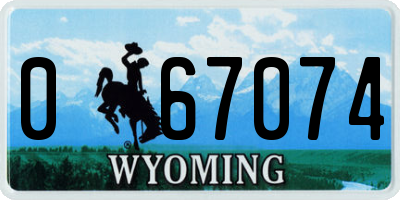 WY license plate 067074