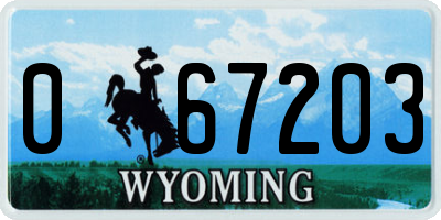 WY license plate 067203