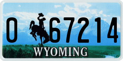 WY license plate 067214