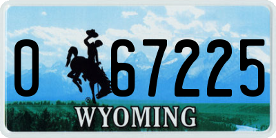 WY license plate 067225