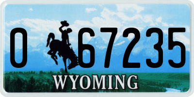 WY license plate 067235