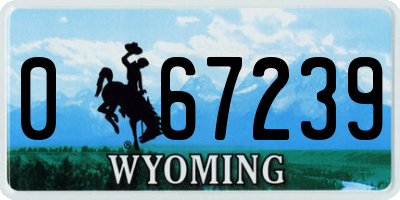 WY license plate 067239