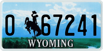 WY license plate 067241