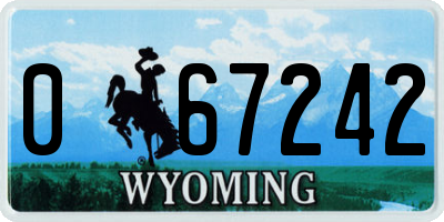 WY license plate 067242