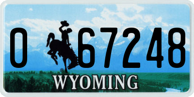 WY license plate 067248