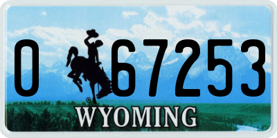WY license plate 067253