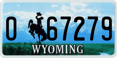 WY license plate 067279