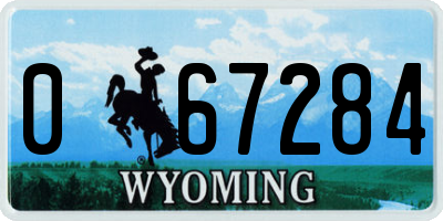 WY license plate 067284
