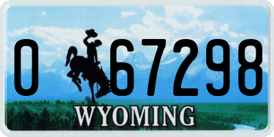 WY license plate 067298