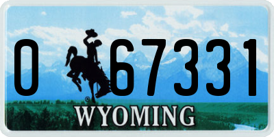 WY license plate 067331
