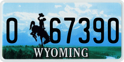 WY license plate 067390