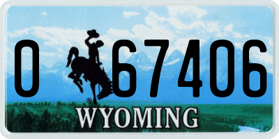 WY license plate 067406