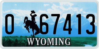WY license plate 067413
