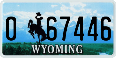 WY license plate 067446