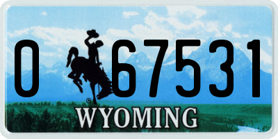 WY license plate 067531