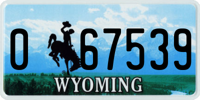 WY license plate 067539