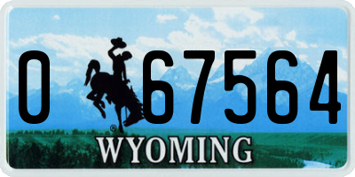 WY license plate 067564
