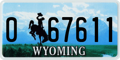 WY license plate 067611