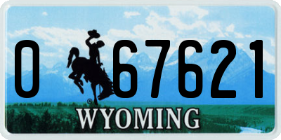 WY license plate 067621
