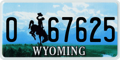 WY license plate 067625