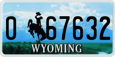 WY license plate 067632