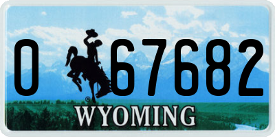 WY license plate 067682