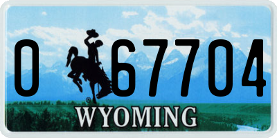 WY license plate 067704