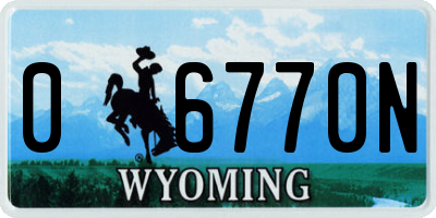 WY license plate 06770N
