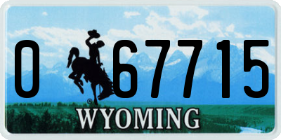 WY license plate 067715