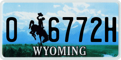 WY license plate 06772H