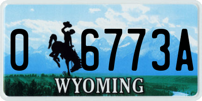 WY license plate 06773A