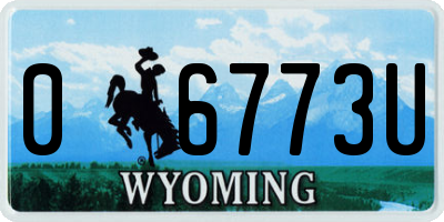 WY license plate 06773U