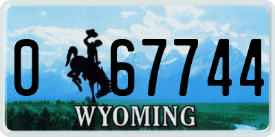 WY license plate 067744