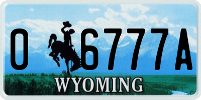 WY license plate 06777A