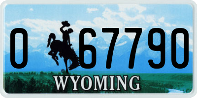 WY license plate 067790