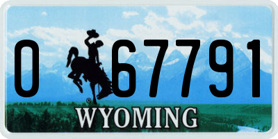 WY license plate 067791
