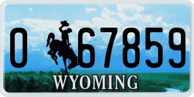 WY license plate 067859