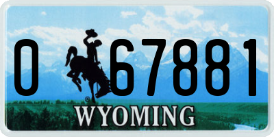 WY license plate 067881