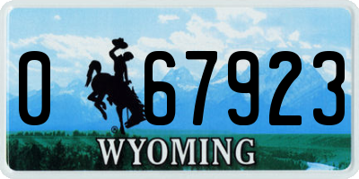 WY license plate 067923