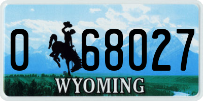 WY license plate 068027