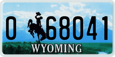 WY license plate 068041