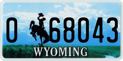 WY license plate 068043