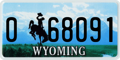 WY license plate 068091