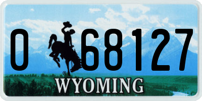 WY license plate 068127