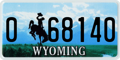 WY license plate 068140