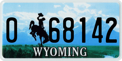 WY license plate 068142