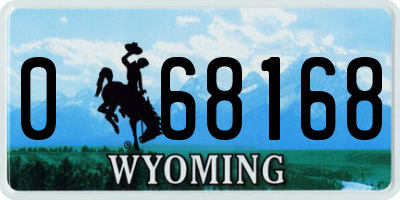 WY license plate 068168