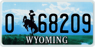 WY license plate 068209