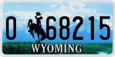 WY license plate 068215