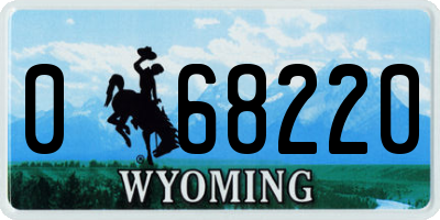 WY license plate 068220